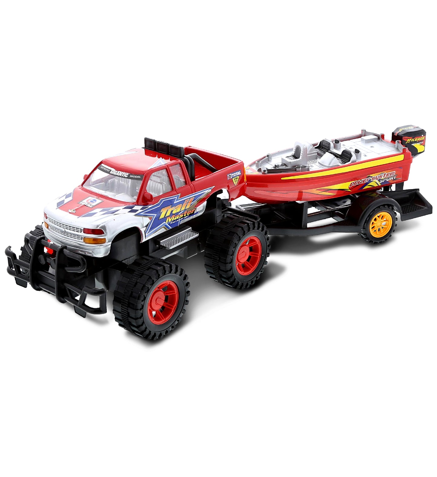 Toys - Monster Truck with Trailer Toy Boat