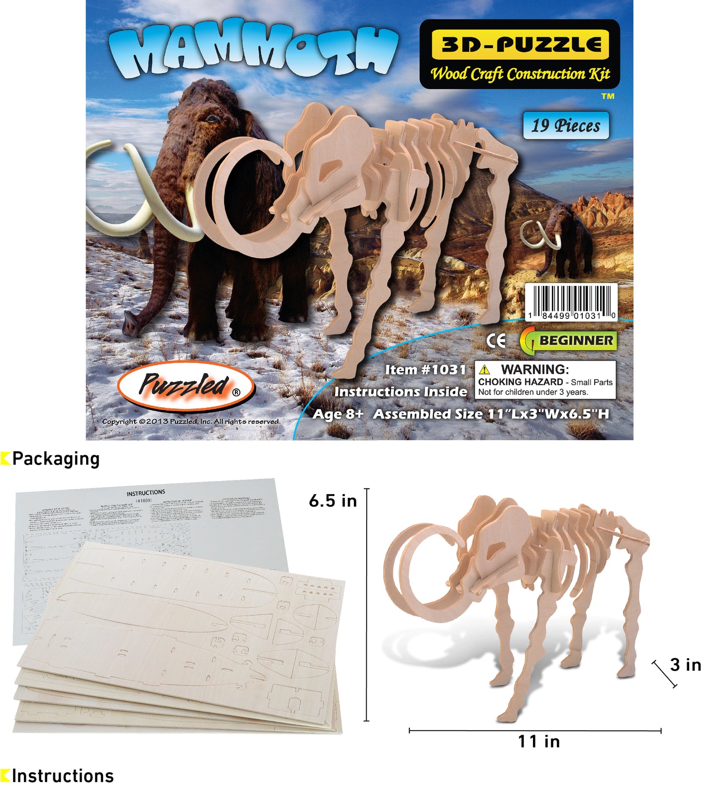 3D PUZZLES - MAMMOTH