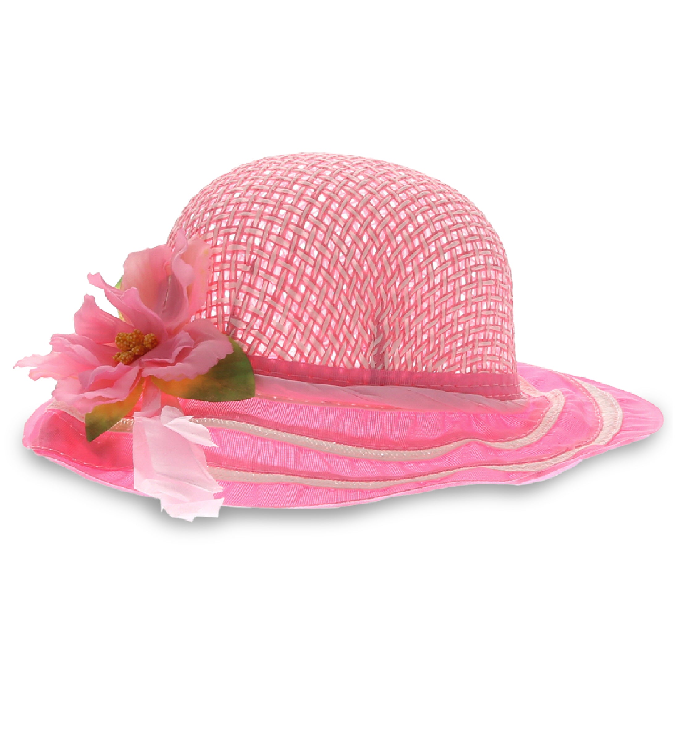 Custom - Tea Party Straw Sun Hat - Pink