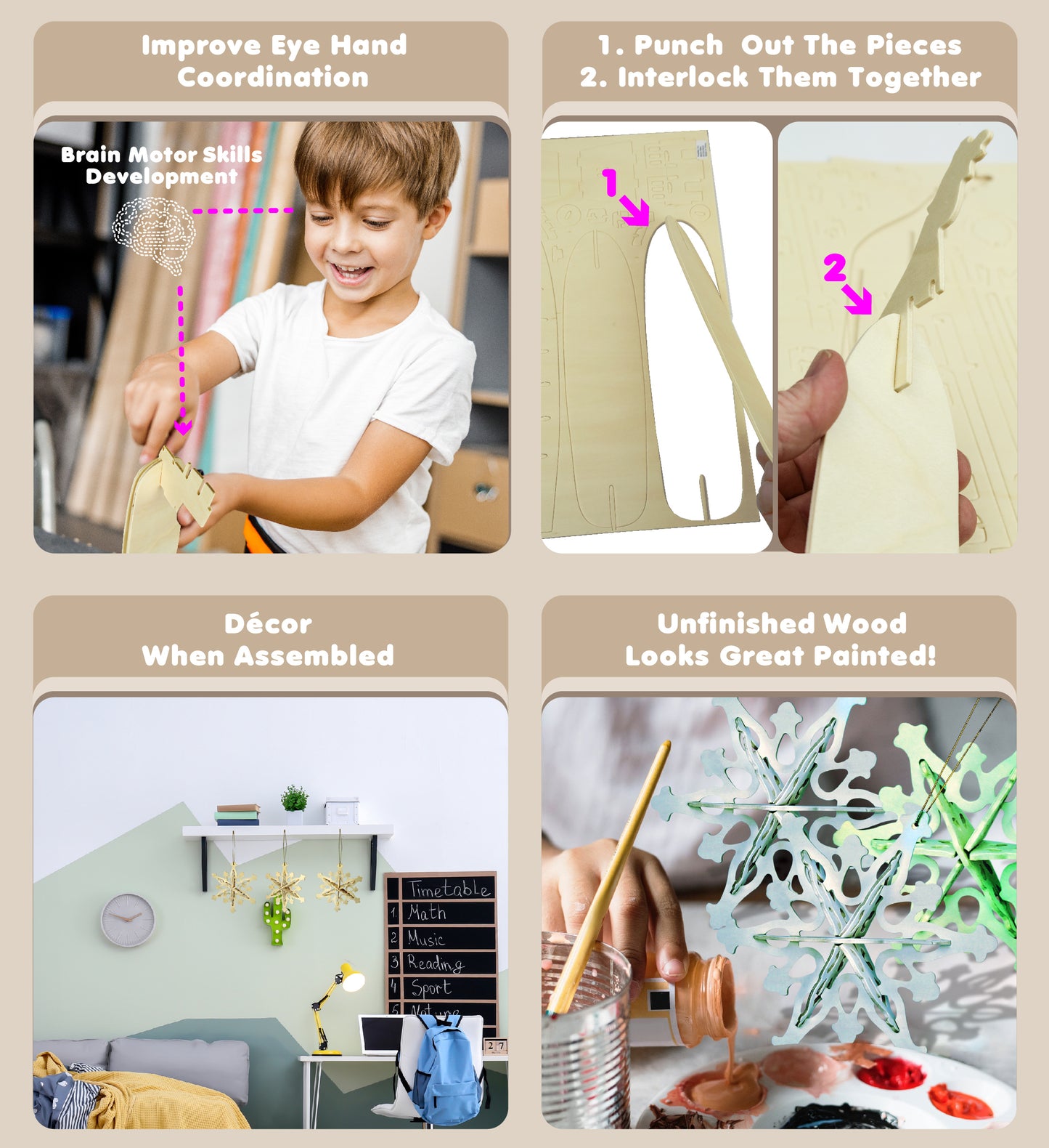 3D PUZZLES - SNOWFLAKE ORNAMENTS