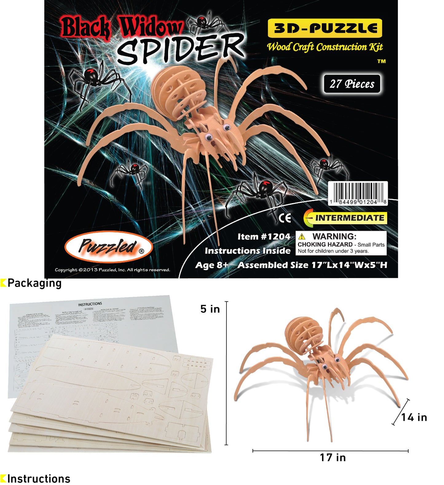 3D PUZZLES - BLACK WIDOW SPIDER