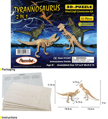 3D PUZZLES - TYRANNOSAURUS 2 IN 1
