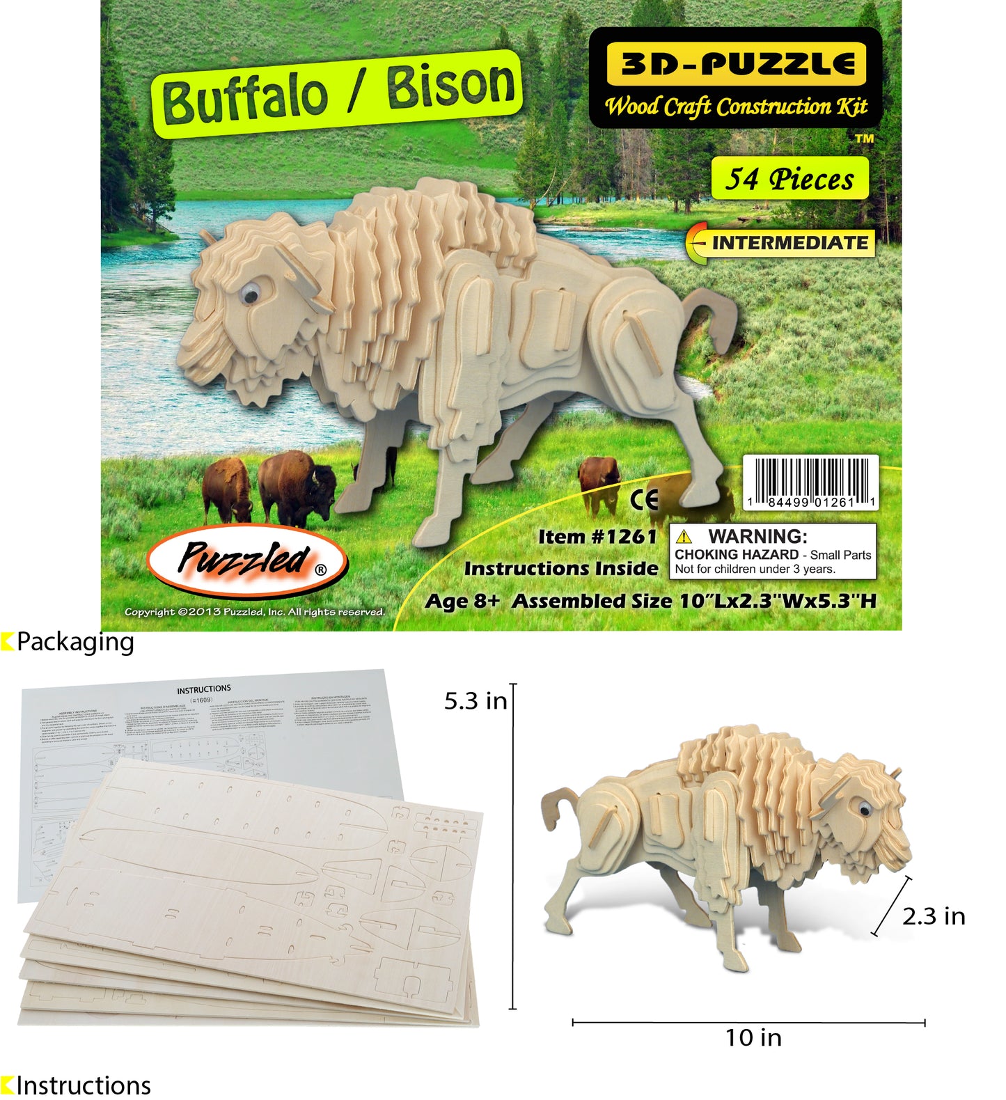 3D PUZZLES - BUFFALO / BISON