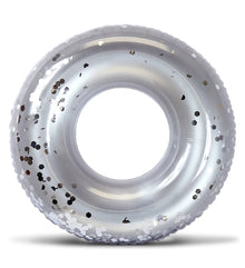 Pool Float - SILVER JUMBO RING - SILVER HEXAGON GLITTER