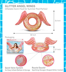 Pool Float - ANGEL WINGS TUBE - ROSE GOLD