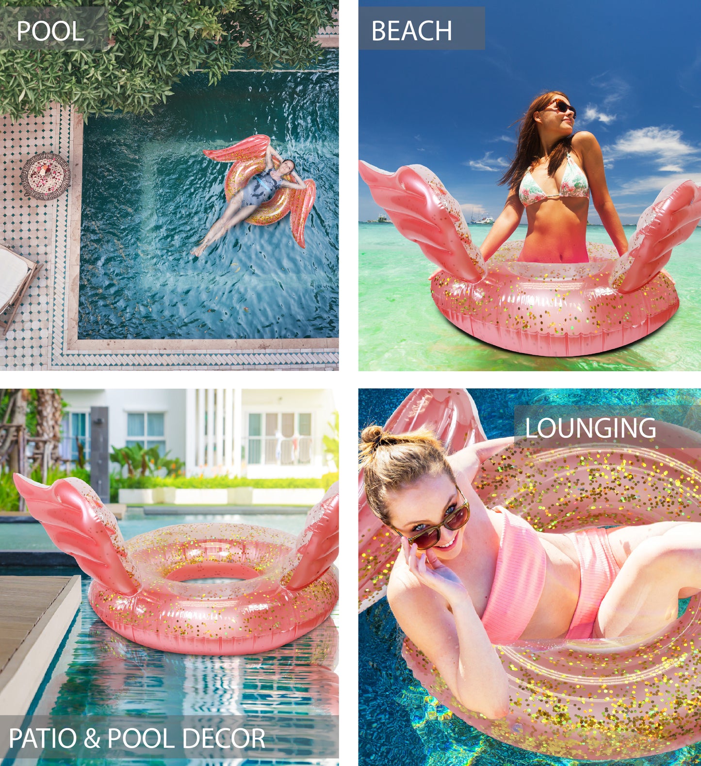 Pool Float - ANGEL WINGS TUBE - ROSE GOLD