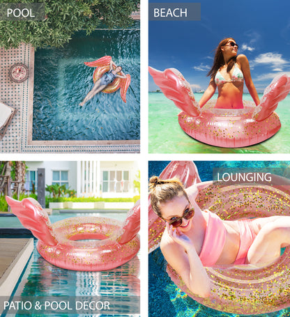 Pool Float - ANGEL WINGS TUBE - ROSE GOLD