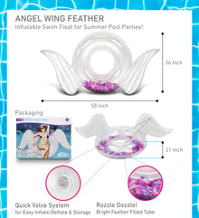 Pool Float - ANGEL WINGS TUBE - MIX FEATHERS