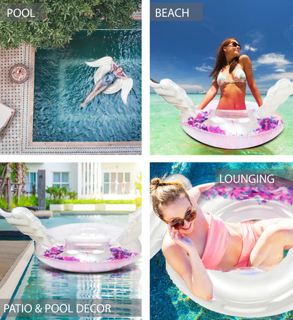Pool Float - ANGEL WINGS TUBE - MIX FEATHERS