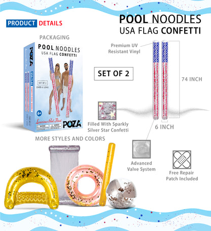 Pool Float - 74" NOODLE - SET OF 2 - USA FLAG
