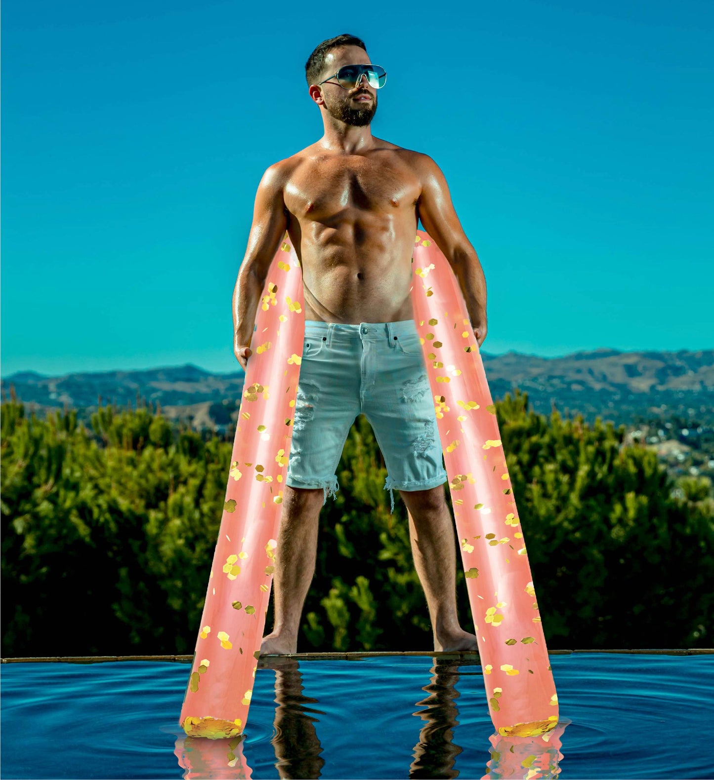 Pool Float - 74" ROSE GOLD NOODLE - SET OF 2