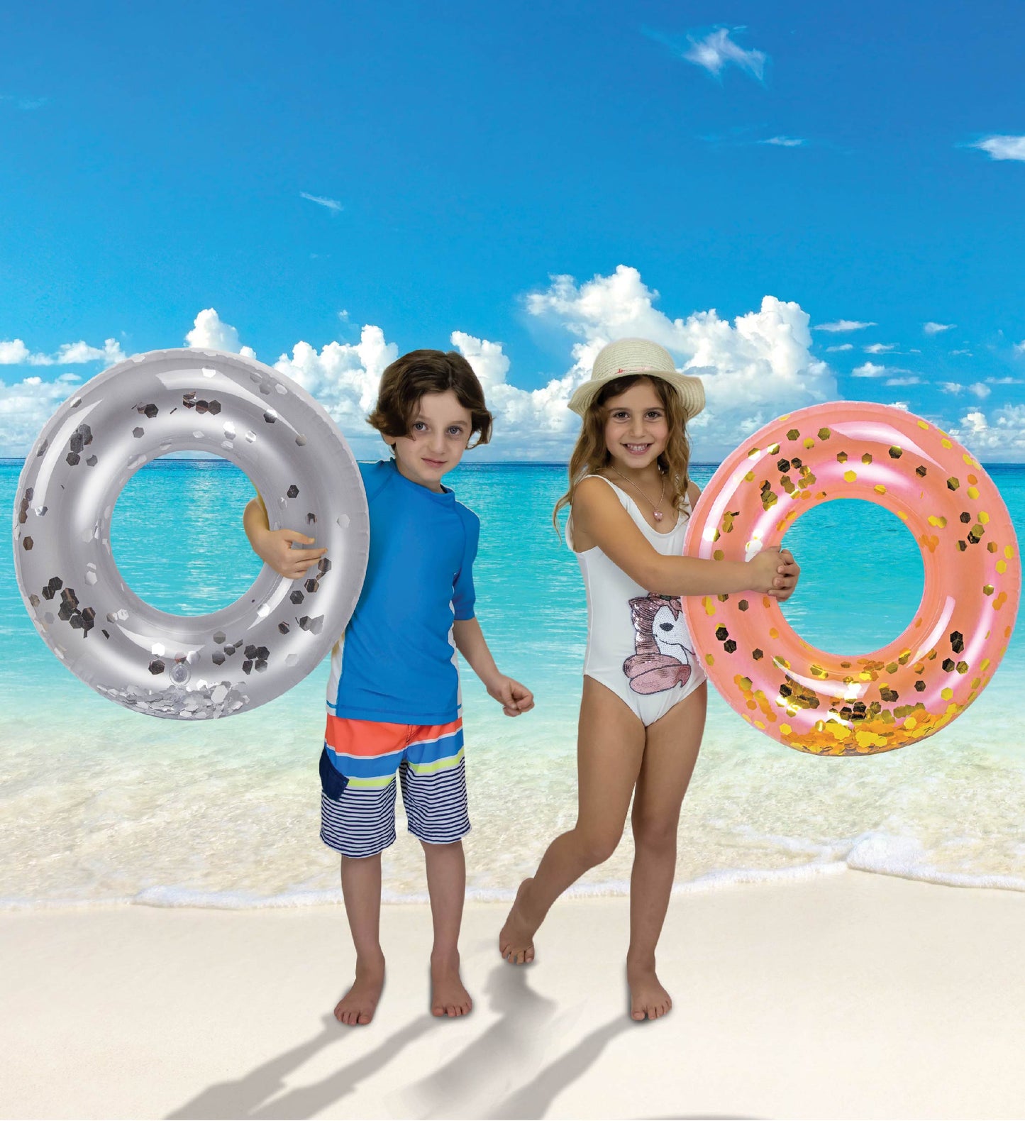 Pool Float - KIDS ASSORTED POOL TUBE - SET OF 4