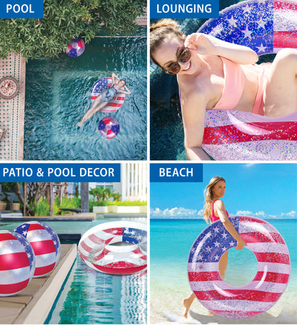 Pool Float - USA FLAG POOL TUBE