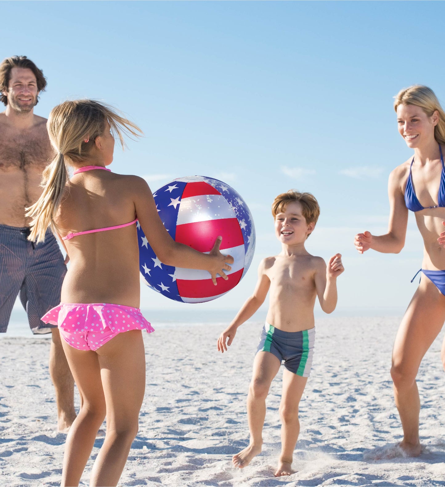 Pool Float - 16" USA FLAG BEACH BALL - SET OF 2