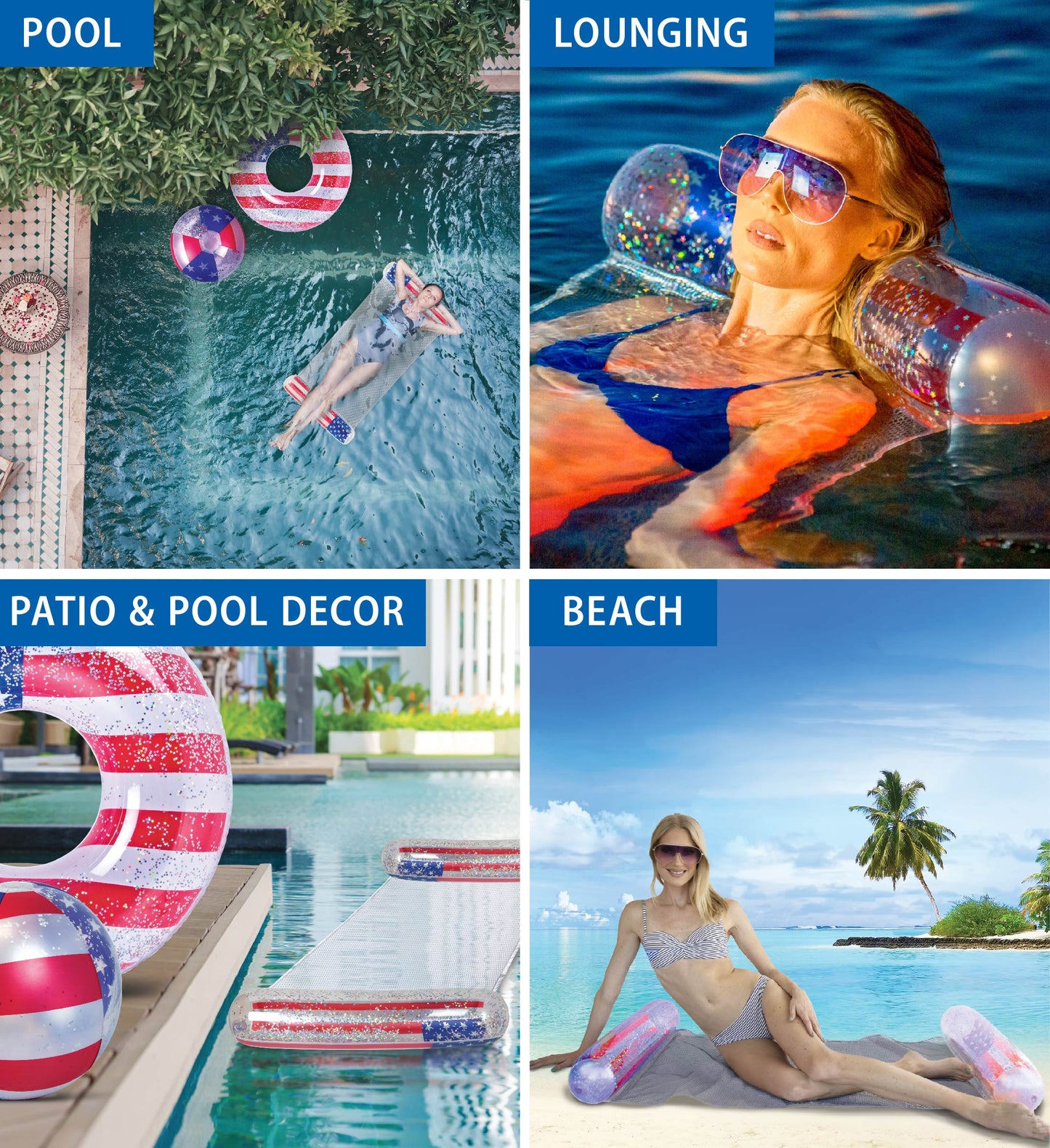 Pool Float - USA FLAG WATER HAMMOCK