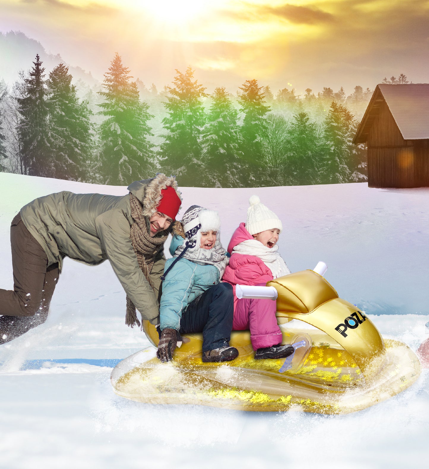 Pool Float - GOLD SNOWMOBILE