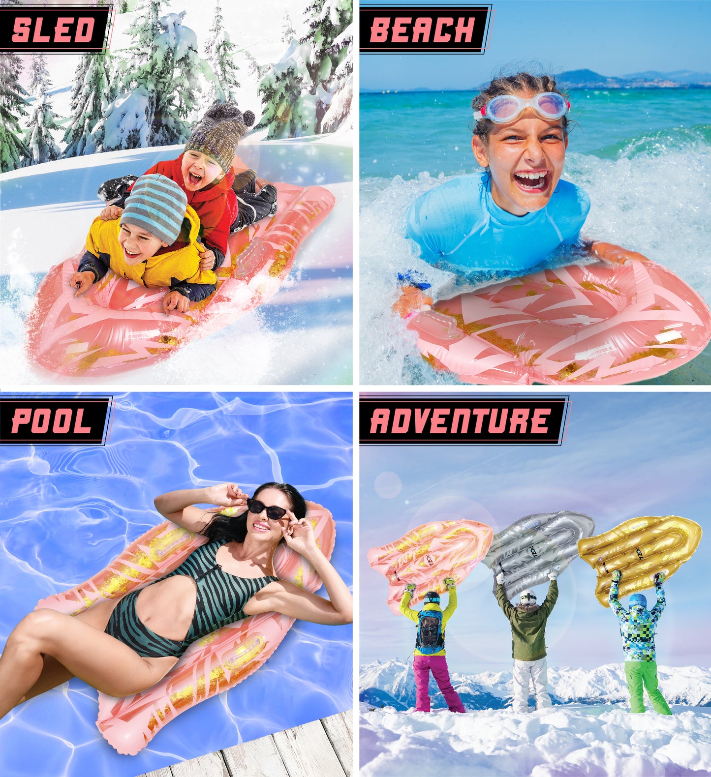 Pool Float - ROSE GOLD SNOW BOOGIE