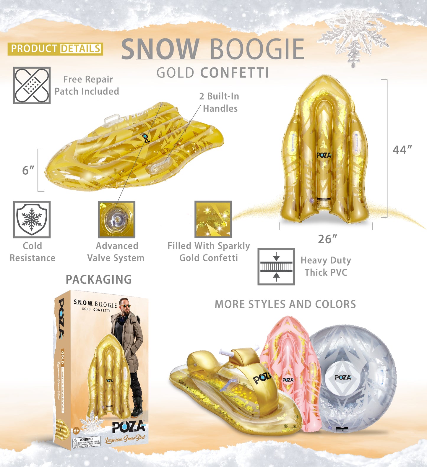 Pool Float - GOLD SNOW BOOGIE