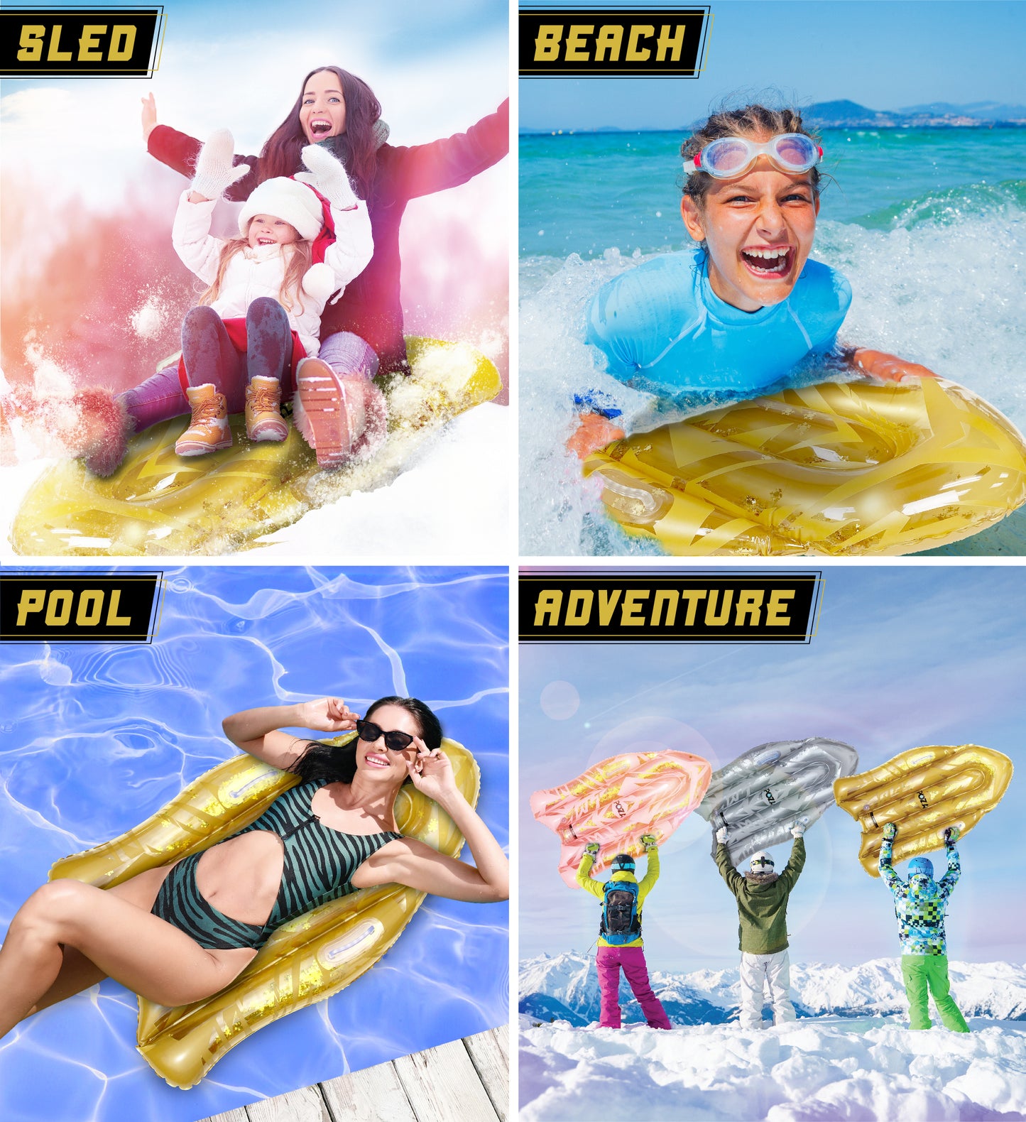Pool Float - GOLD SNOW BOOGIE