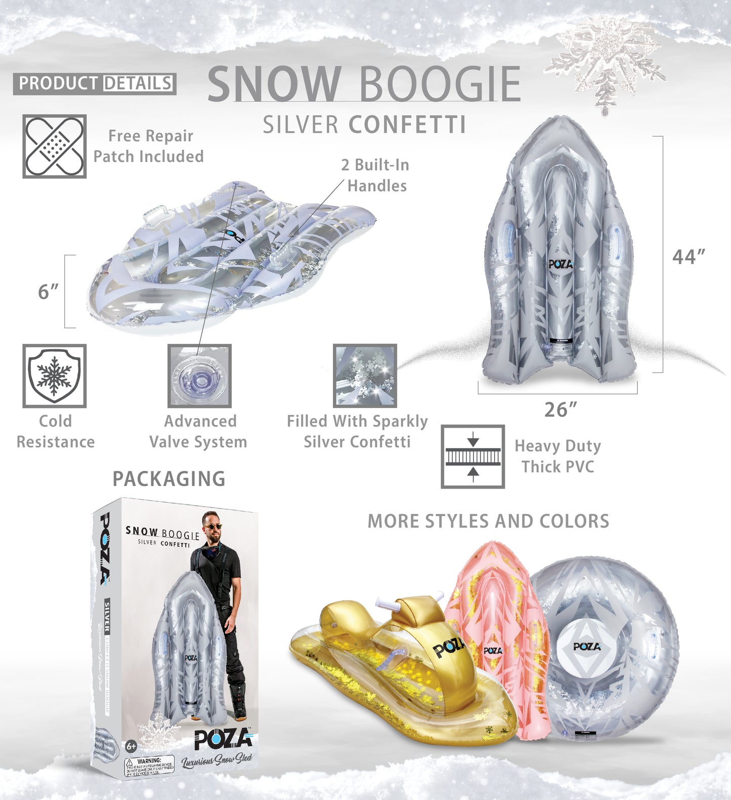 Pool Float - SILVER SNOW BOOGIE