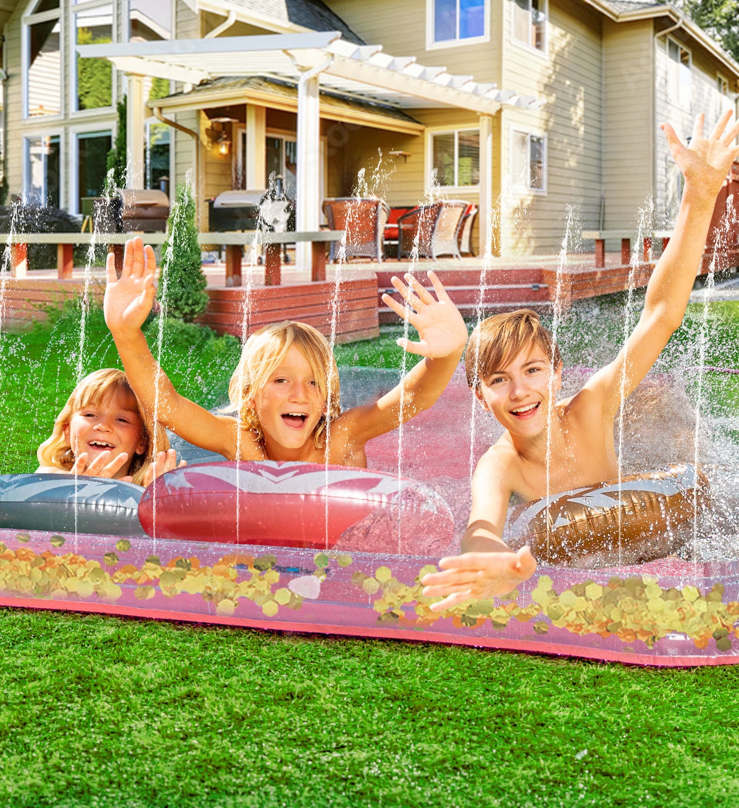 Pool Float - LUXURY TRIPLE SLIP AND SLIDE
