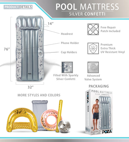 Pool Float - SILVER POOL MATTRESS