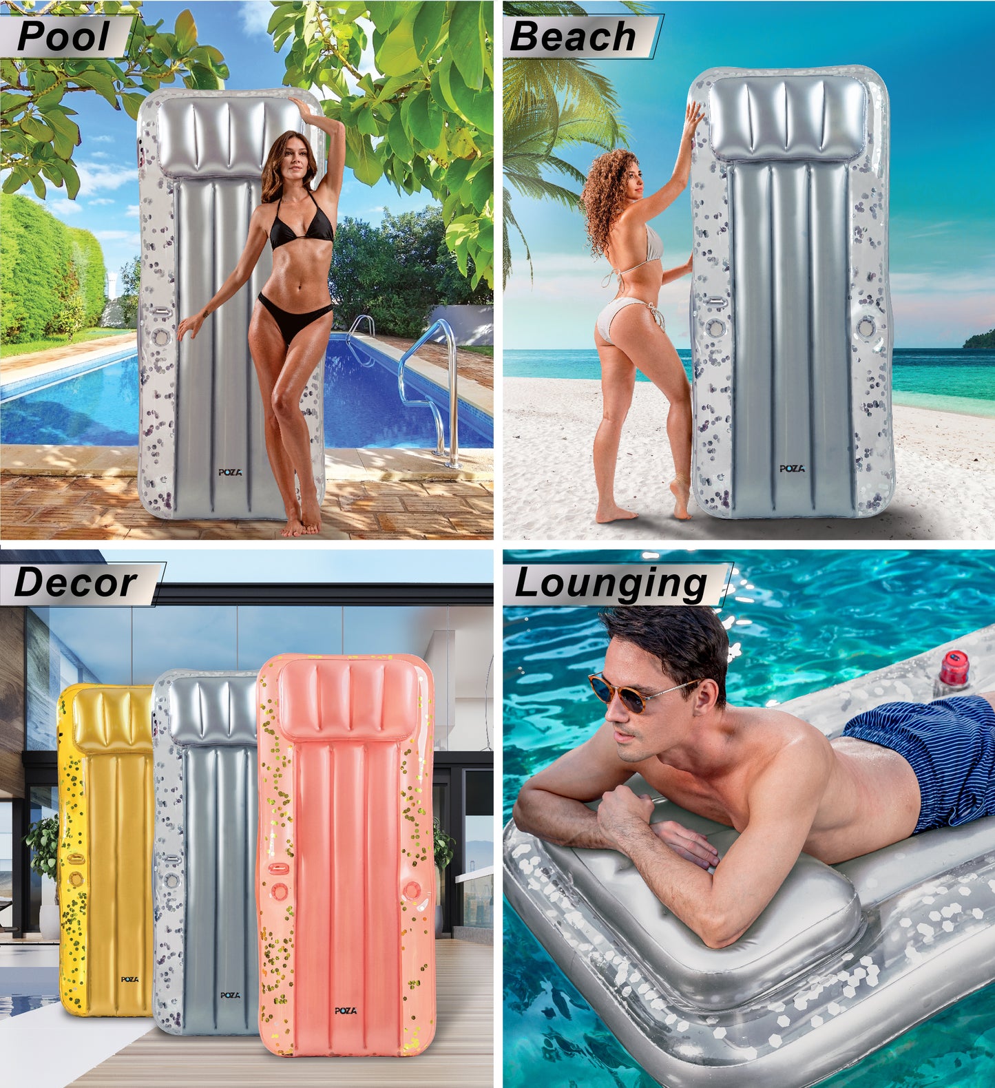 Pool Float - SILVER POOL MATTRESS