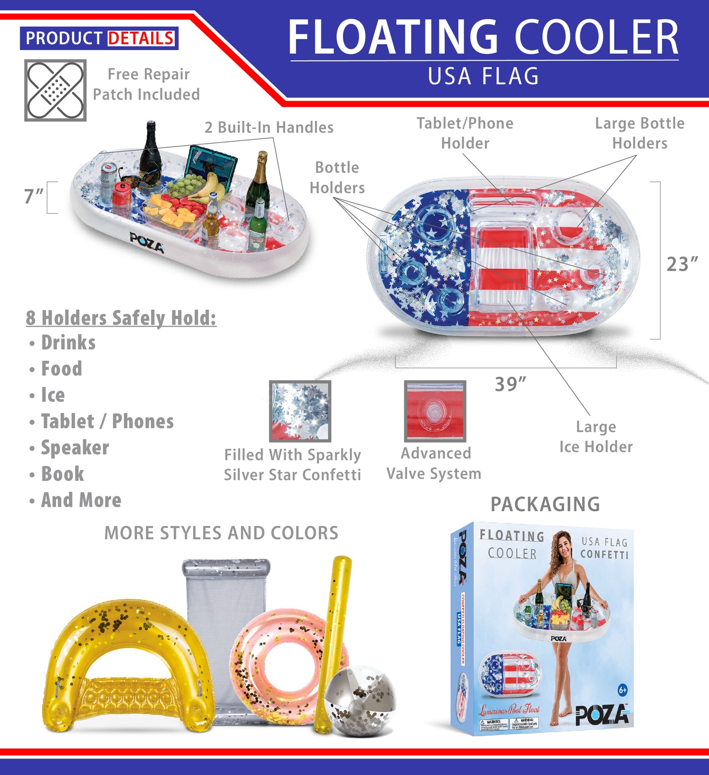 Pool Float - USA FLAG FLOATING COOLER