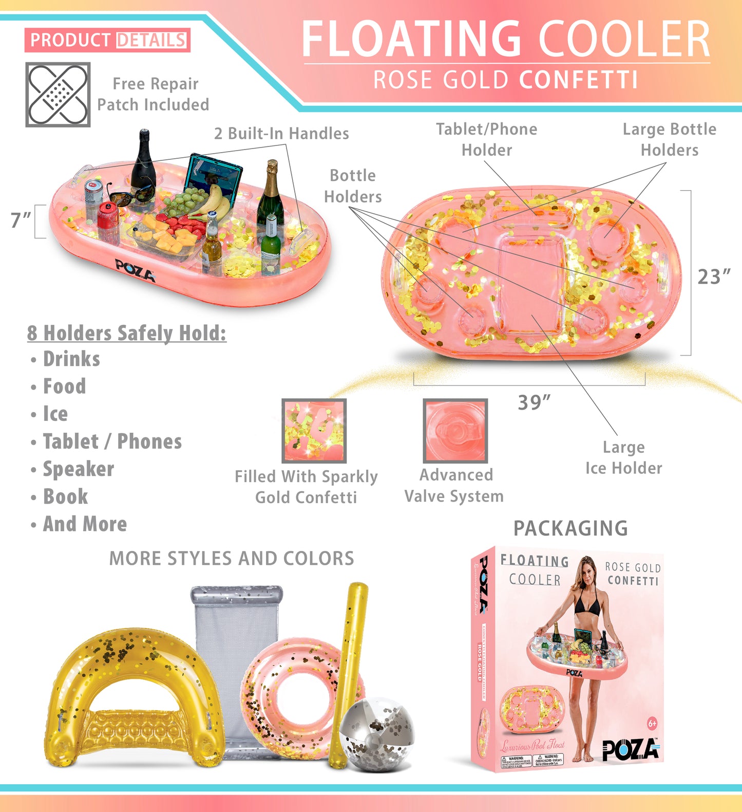 Pool Float - ROSE GOLD FLOATING COOLER