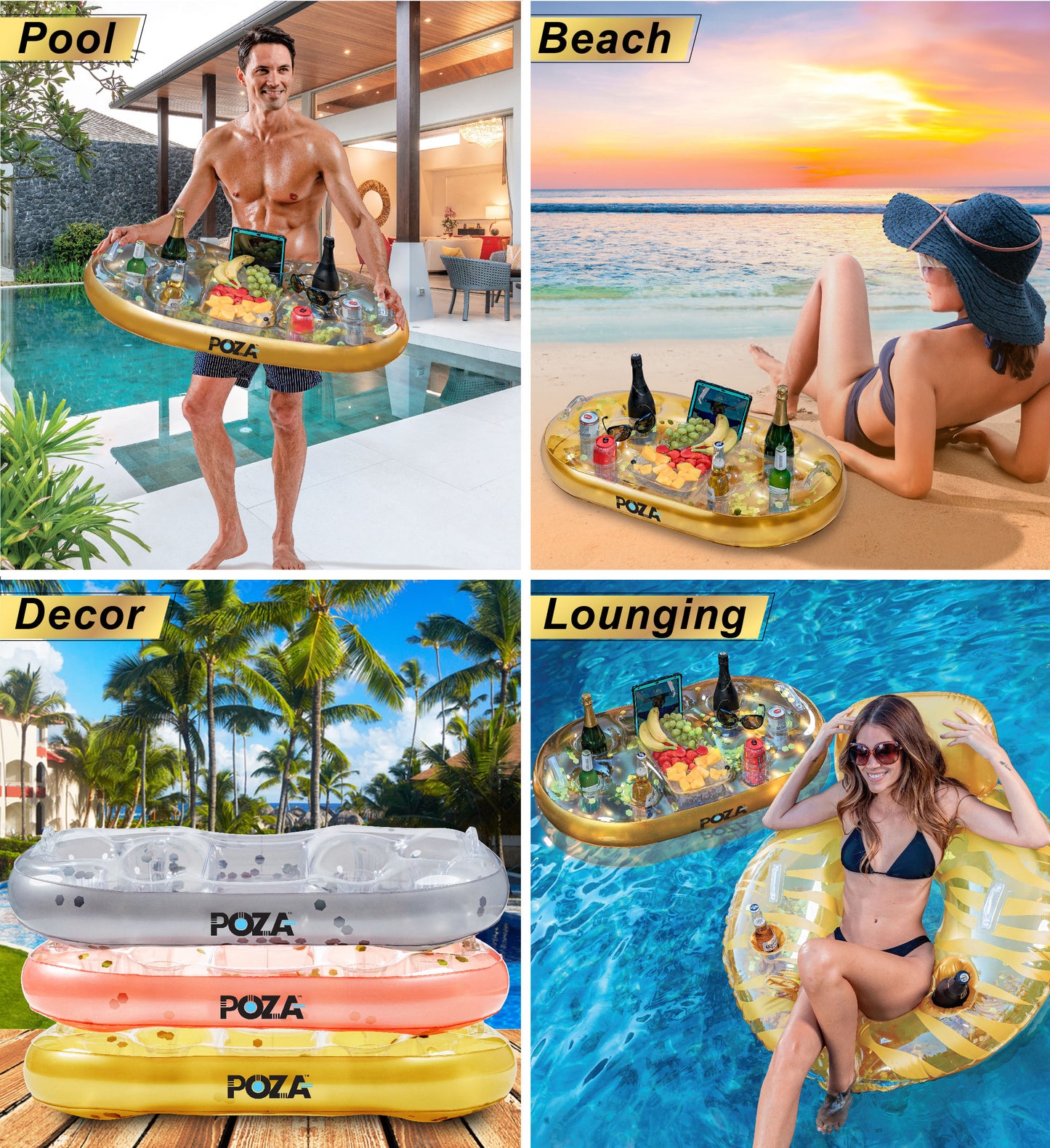 Pool Float - GOLD FLOATING COOLER