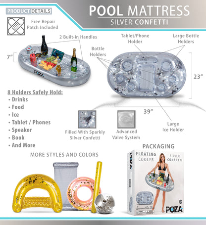 Pool Float - SILVER FLOATING COOLER