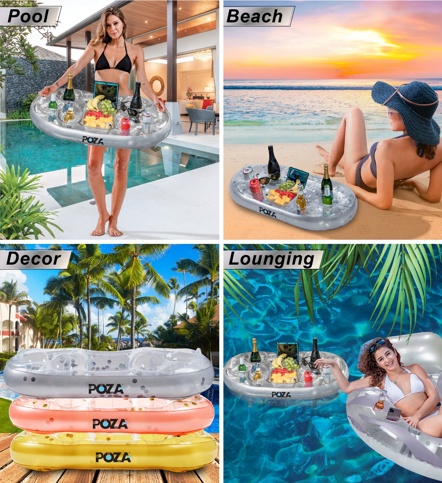 Pool Float - SILVER FLOATING COOLER