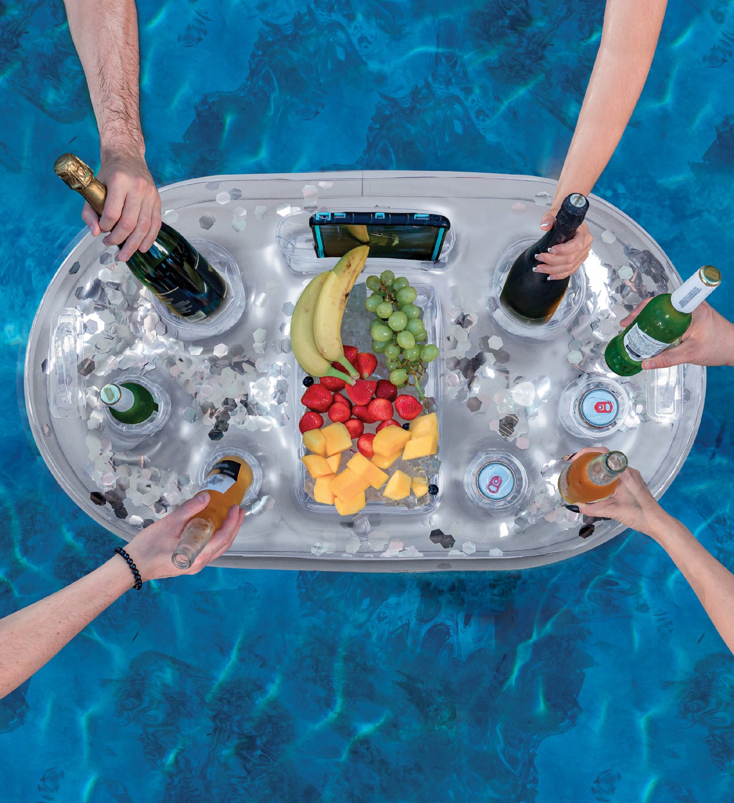Pool Float - SILVER FLOATING COOLER