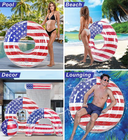 Pool Float - GIANT 48 INCH TUBE - USA FLAG