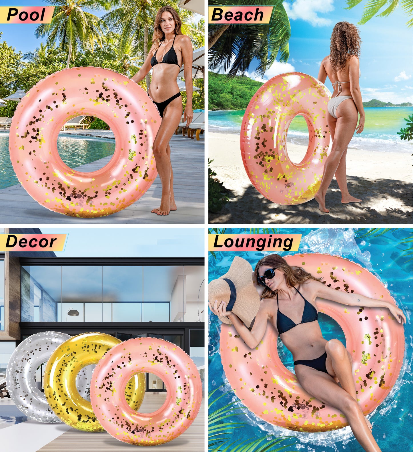 Pool Float - GIANT 48 INCH TUBE - ROSE GOLD