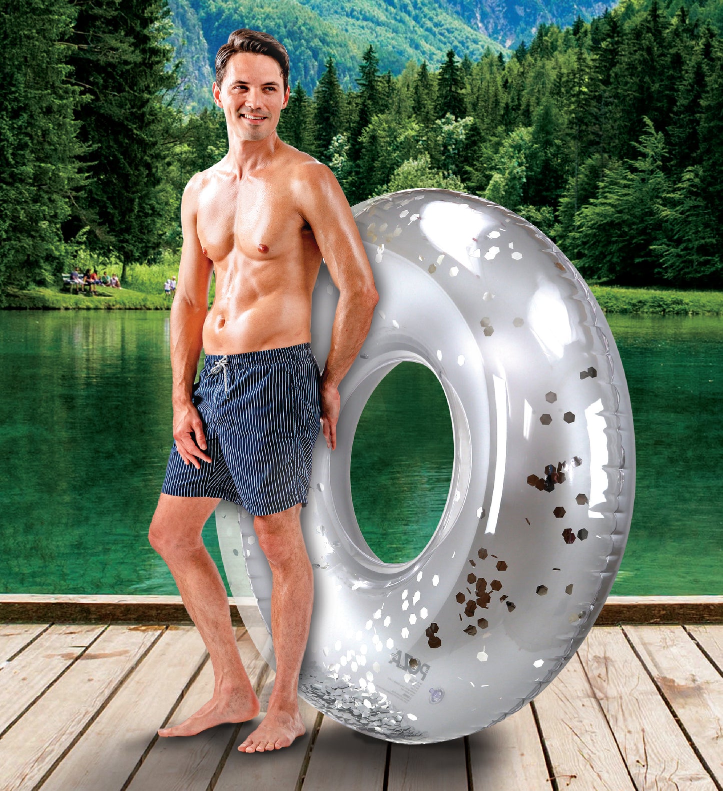 Pool Float - GIANT 48 INCH TUBE - SILVER