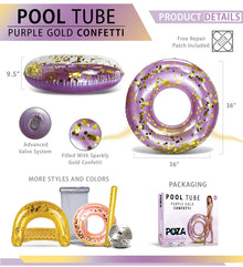 Pool Float - 36 INCH TUBE - PURPLE GOLD