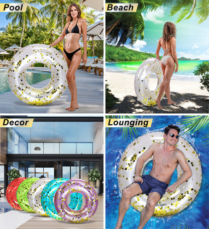 Pool Float - 36 INCH TUBE - PEARL WHITE GOLD