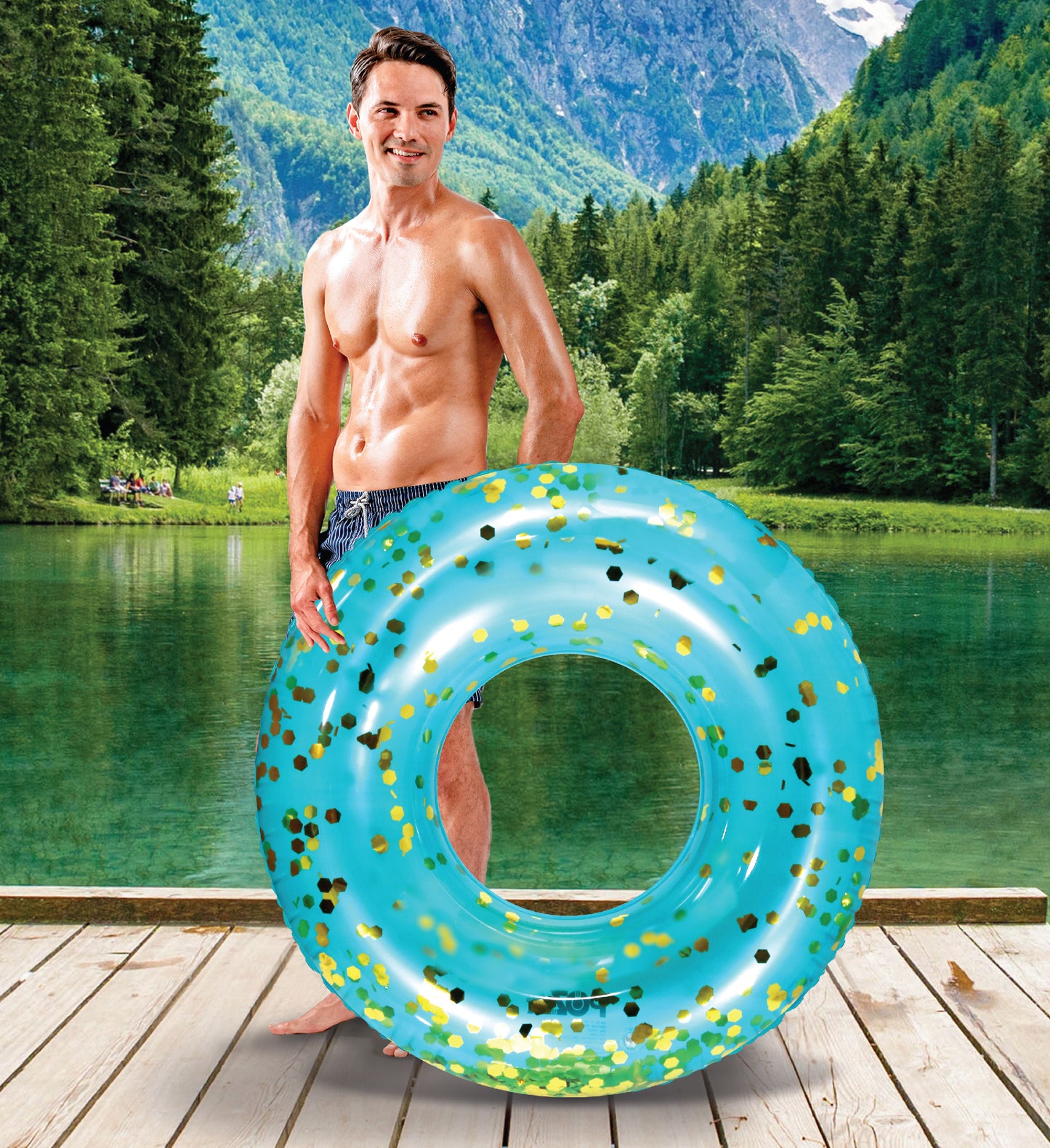 Pool Float - 36 INCH TUBE - BLUE GOLD