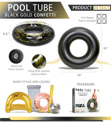 Pool Float - 36 INCH TUBE - BLACK GOLD