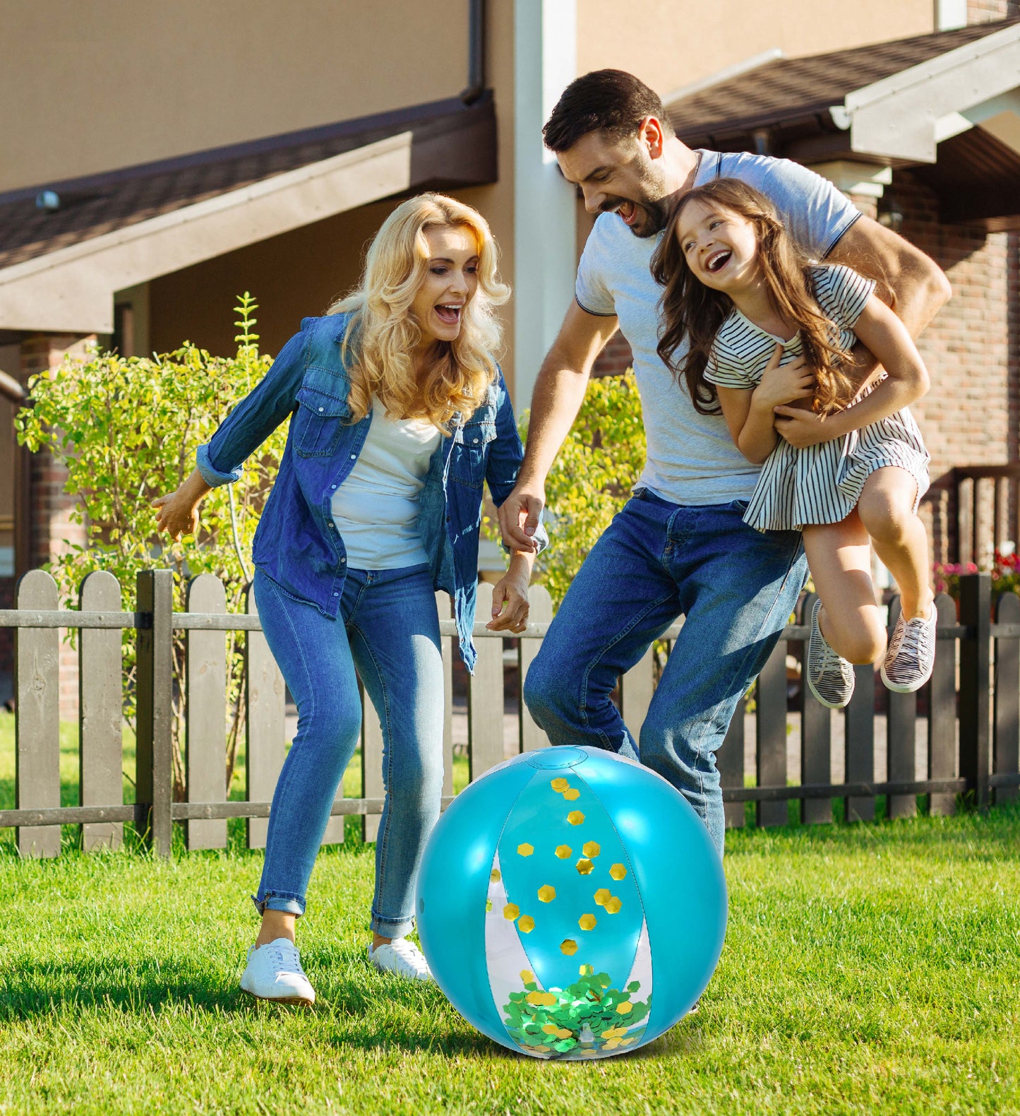Pool Float - 16" BLUE GOLD BALL - SET OF 2
