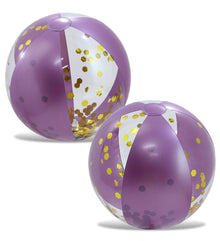 Pool Float - 16" PURPLE GOLD BALL - SET OF 2