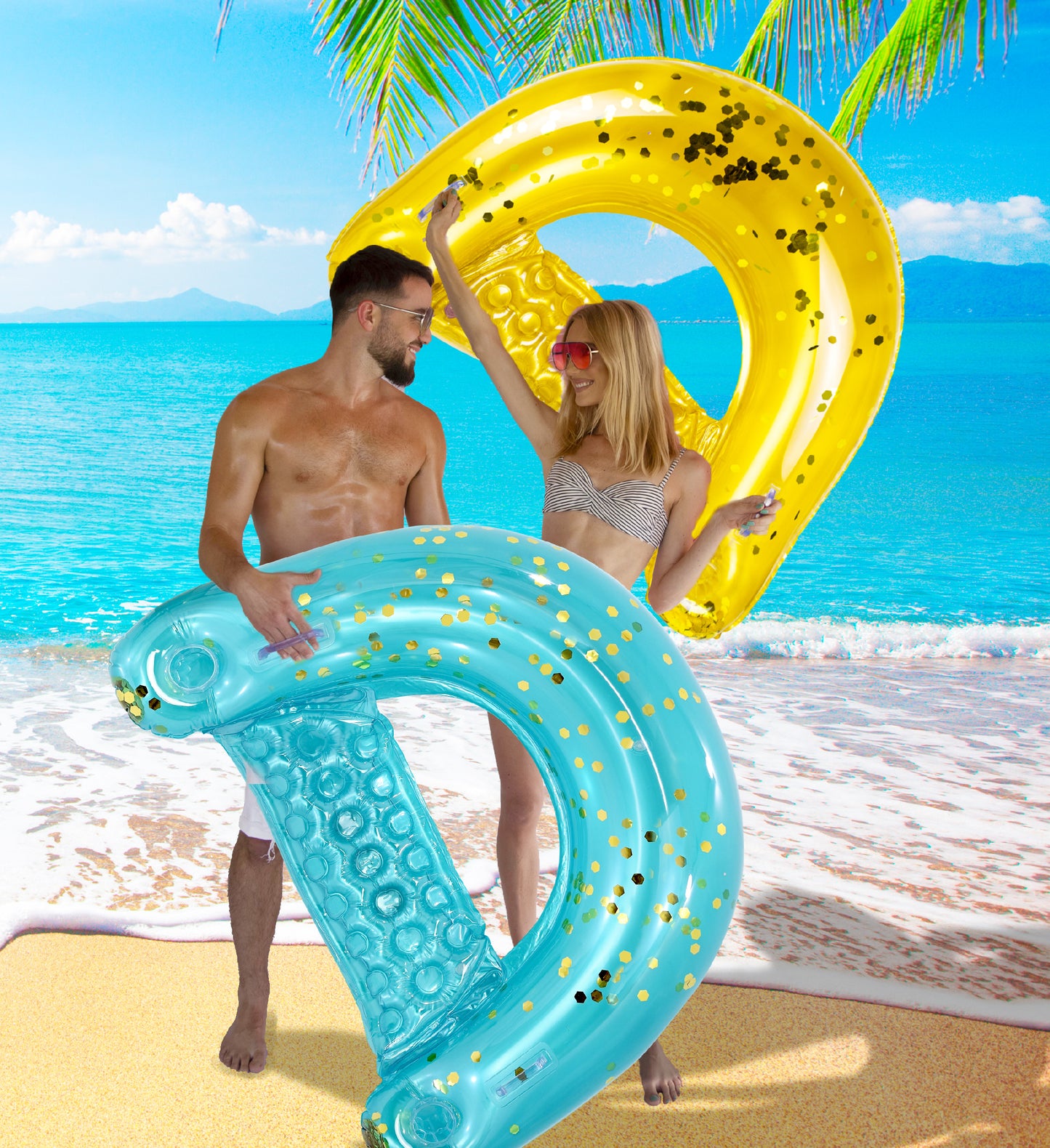 Pool Float - BLUE GOLD POOL CHAIR
