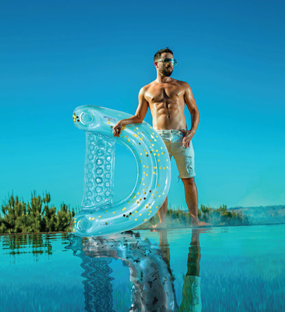 Pool Float - BLUE GOLD POOL CHAIR