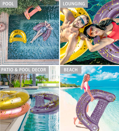 Pool Float - PURPLE GOLD POOL CHAIR