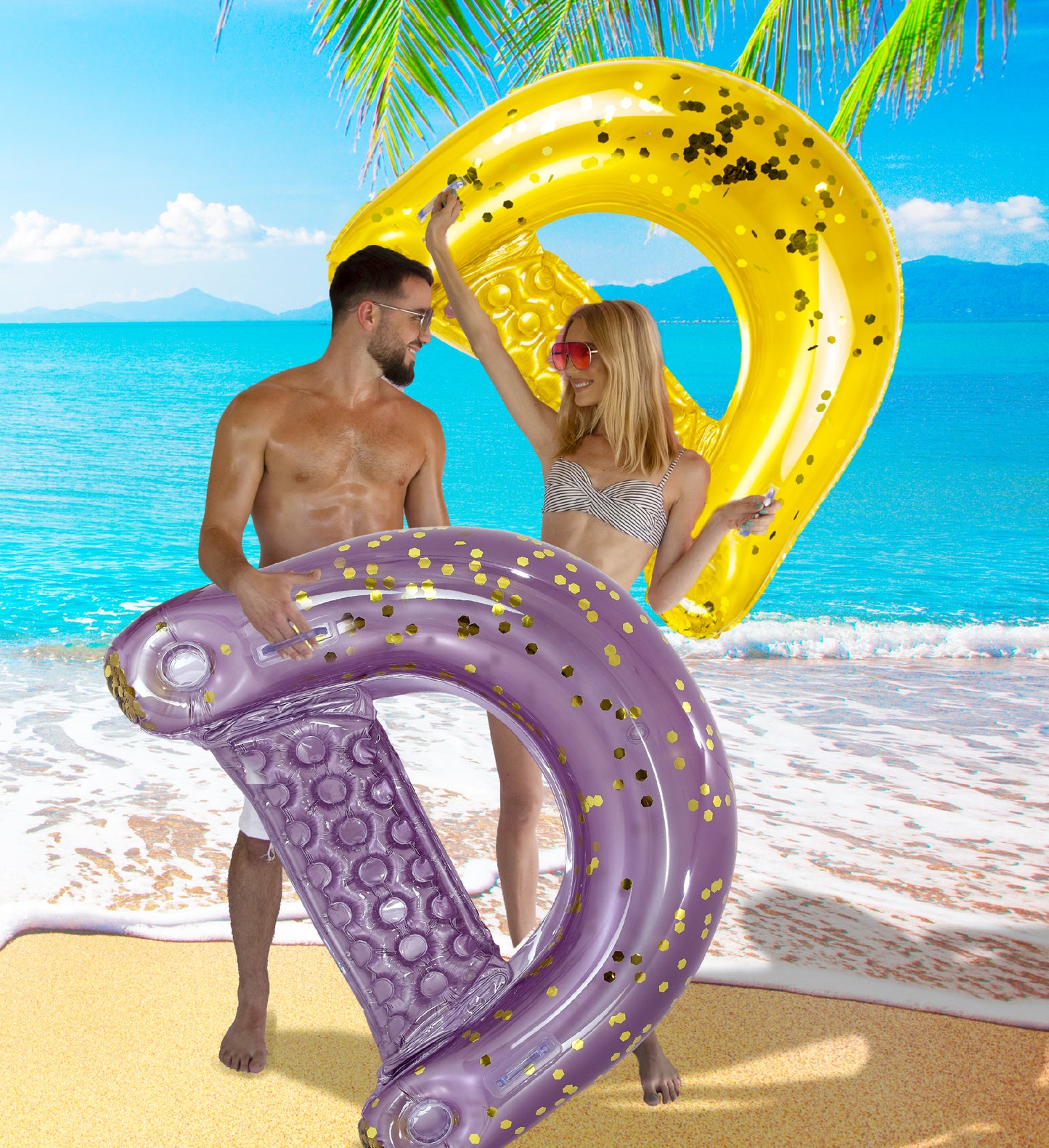 Pool Float - PURPLE GOLD POOL CHAIR