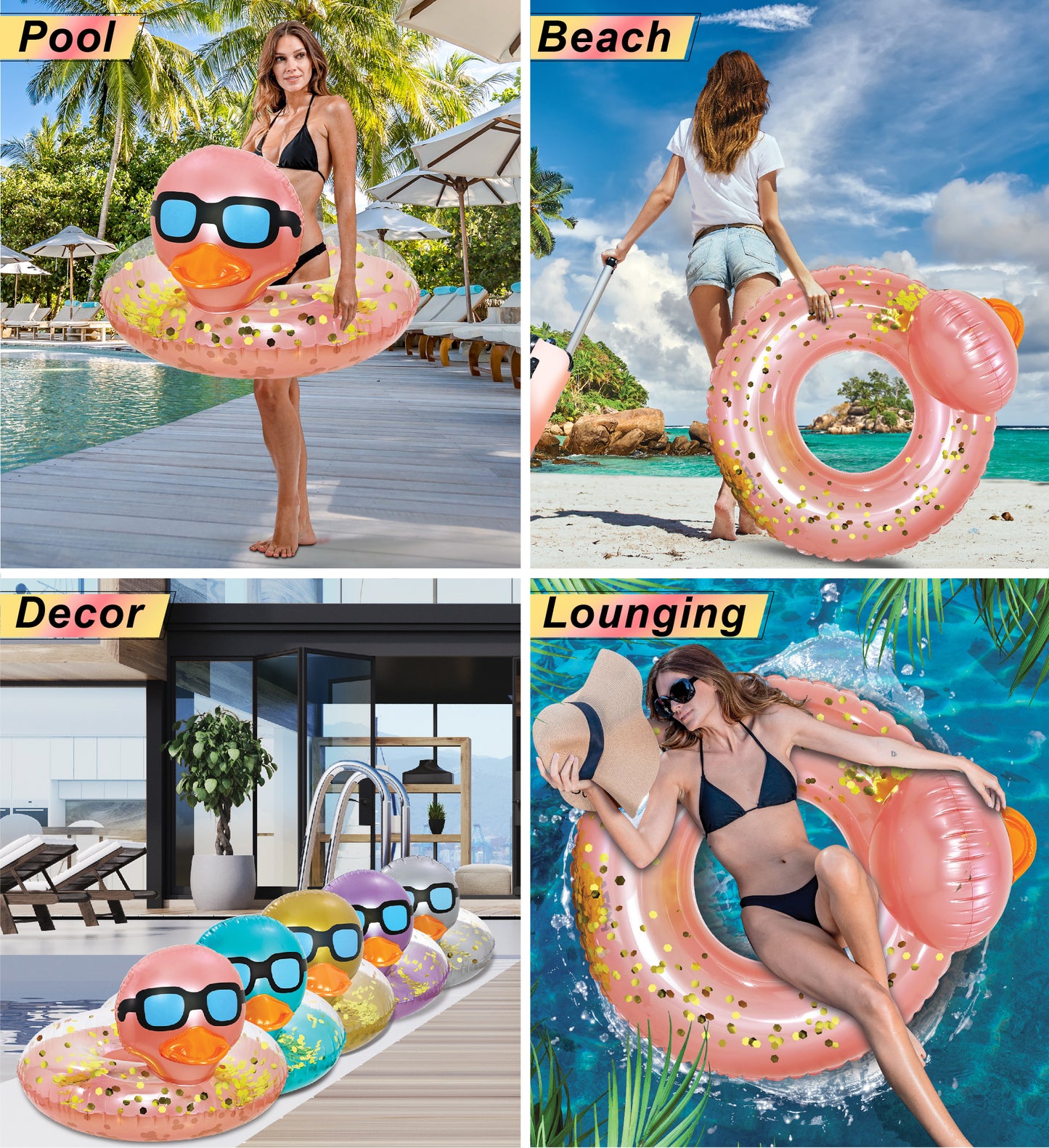 Pool Float - DUCK POOL TUBE - ROSE GOLD