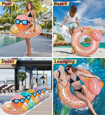 Pool Float - DUCK POOL TUBE - ROSE GOLD