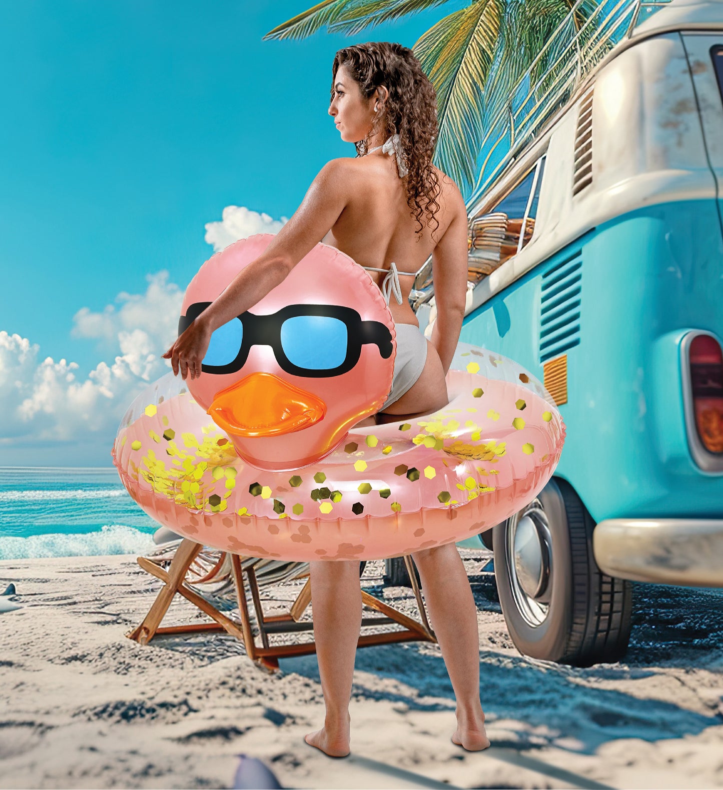 Pool Float - DUCK POOL TUBE - ROSE GOLD