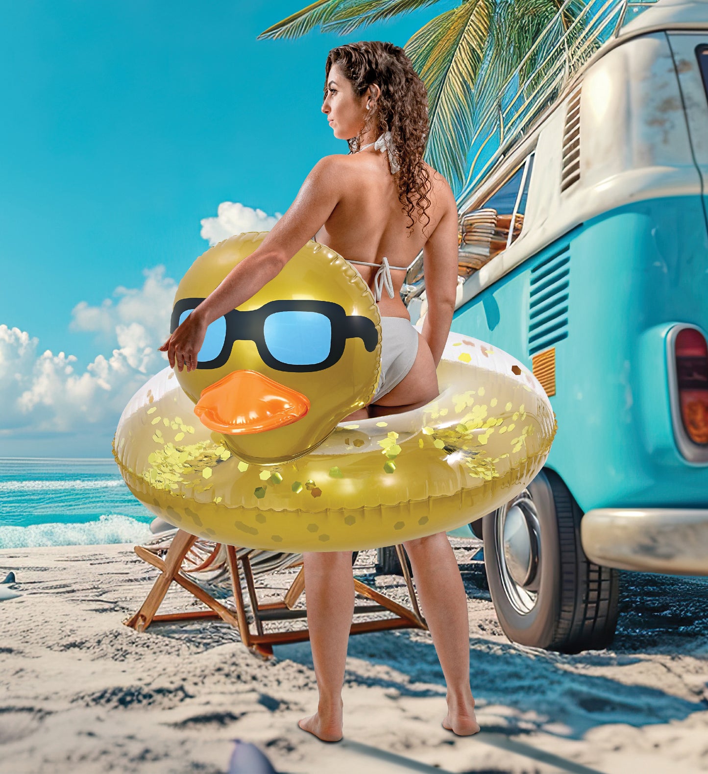 Pool Float - DUCK POOL TUBE - GOLD